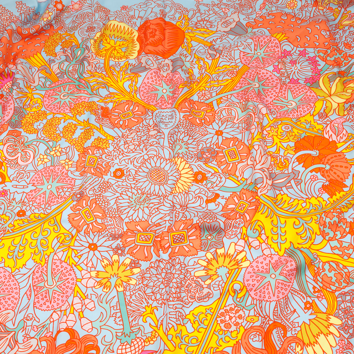 Silk Scarf 90 Cache Cache Fleuri