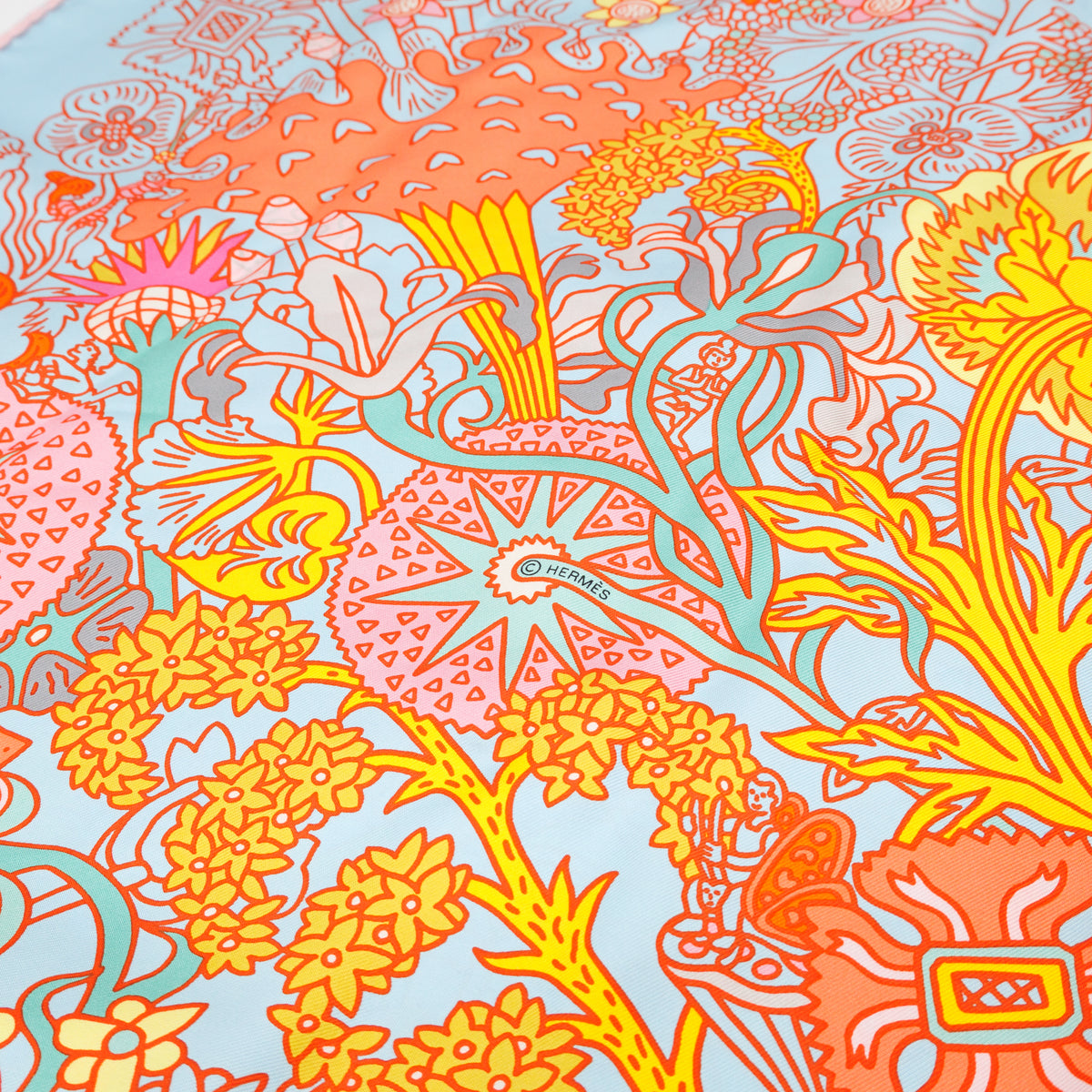Silk Scarf 90 Cache Cache Fleuri