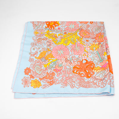 Silk Scarf 90 Cache Cache Fleuri