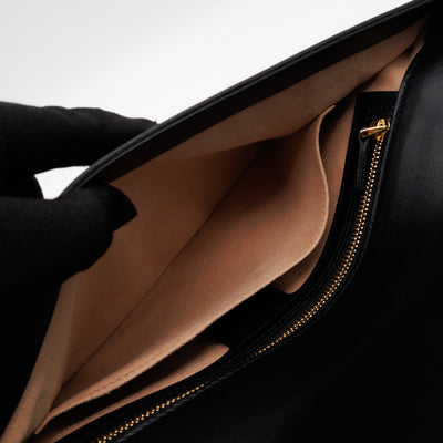 Rajah Clutch Black Leather