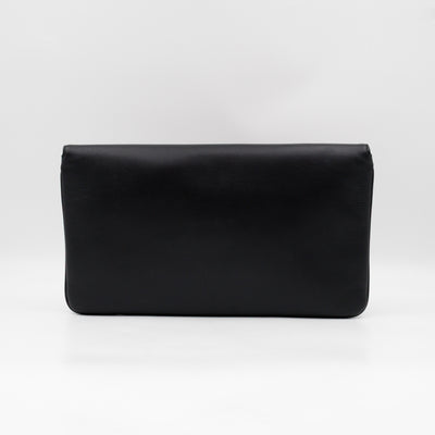 Rajah Clutch Black Leather