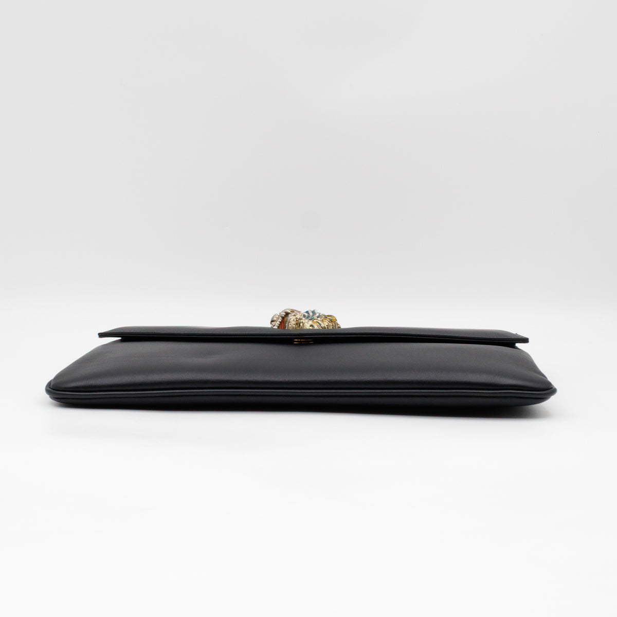 Rajah Clutch Black Leather