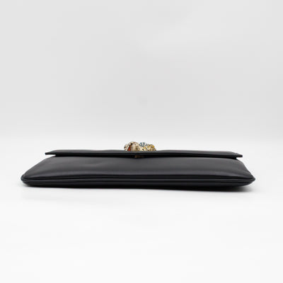 Rajah Clutch Black Leather