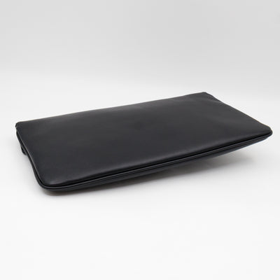 Rajah Clutch Black Leather