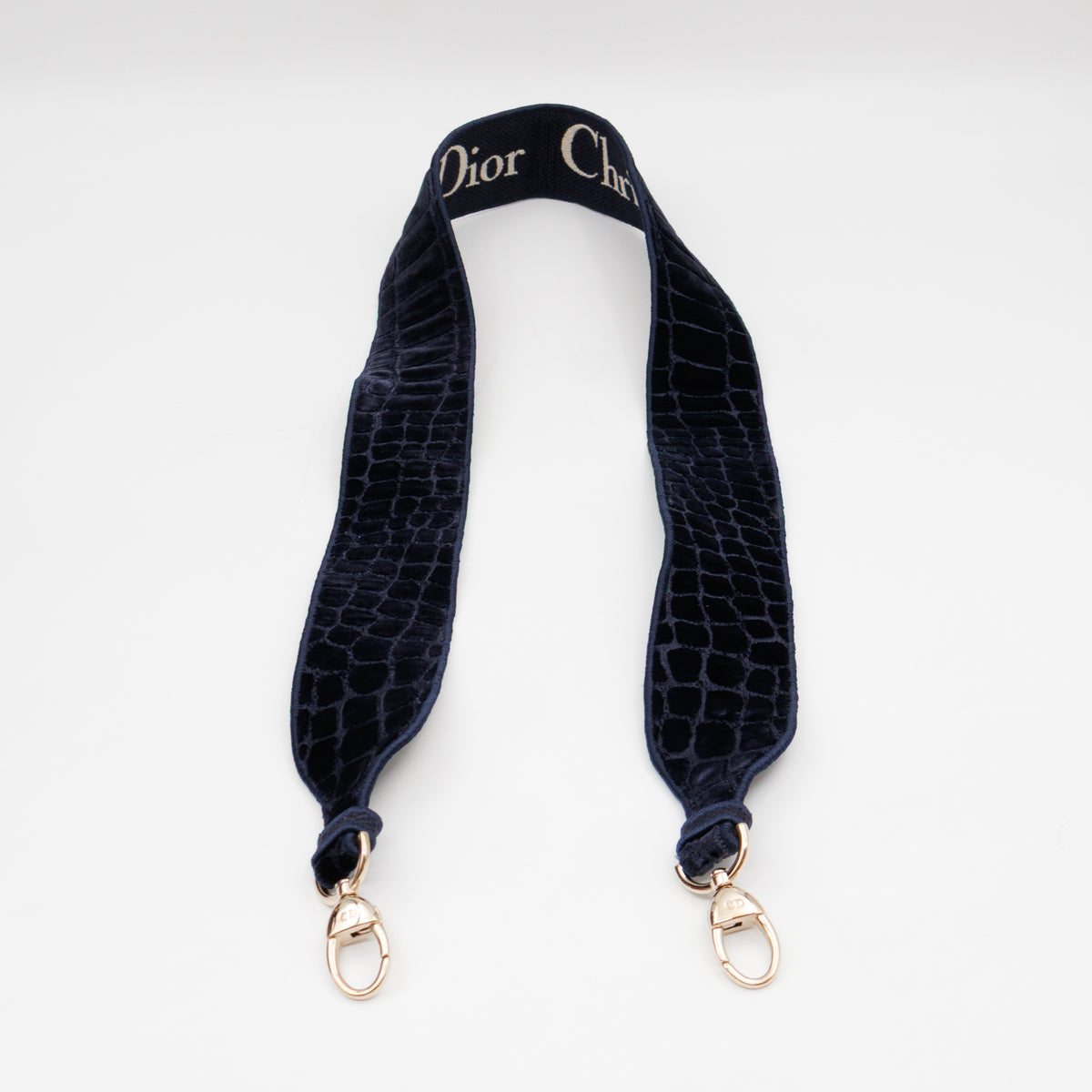 Lady D-Lite Medium Blue & Red Velvet Crocodile Pattern