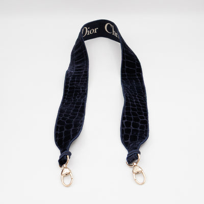 Lady D-Lite Medium Blue & Red Velvet Crocodile Pattern