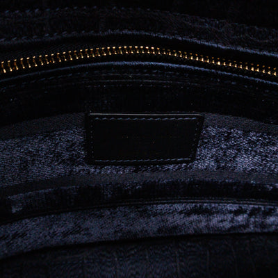 Lady D-Lite Medium Blue & Red Velvet Crocodile Pattern