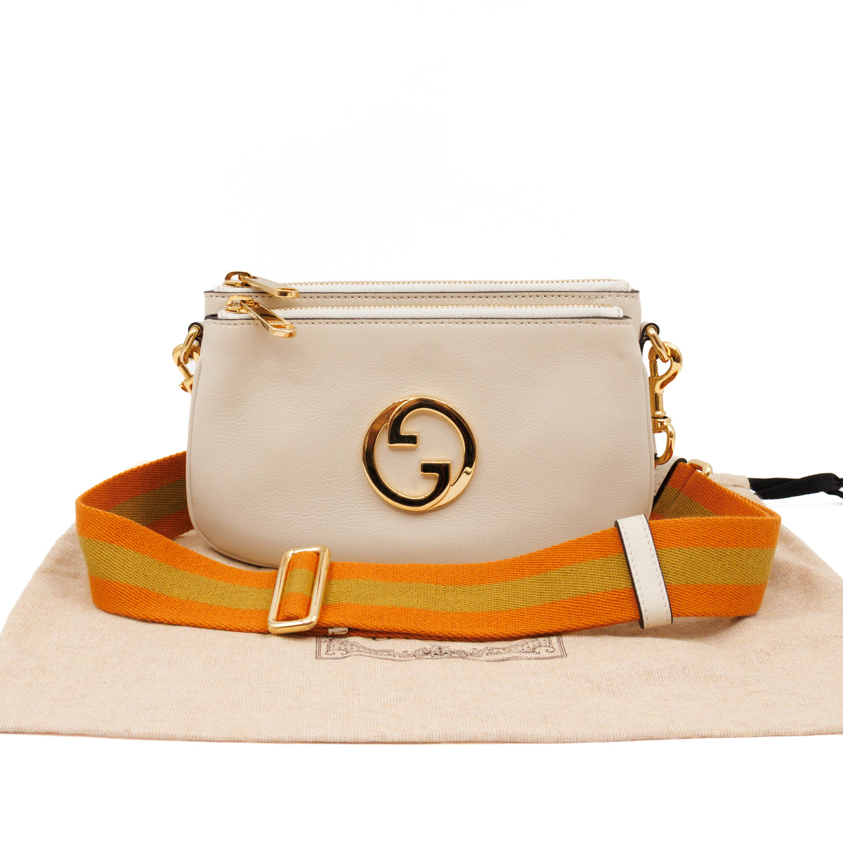 Blondie Mini Snap Crossbody Bag White Leather