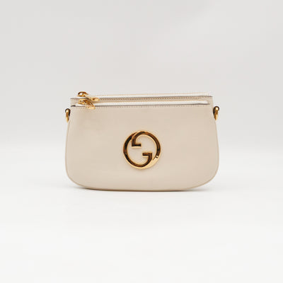 Blondie Mini Snap Crossbody Bag White Leather