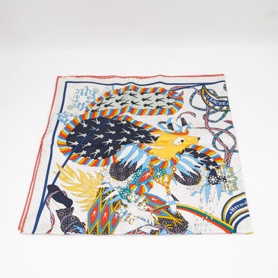 Silk Scarf 90 Le Sacre Des Saisons White