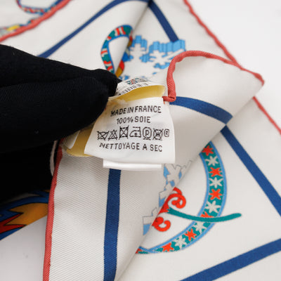 Silk Scarf 90 Le Sacre Des Saisons White