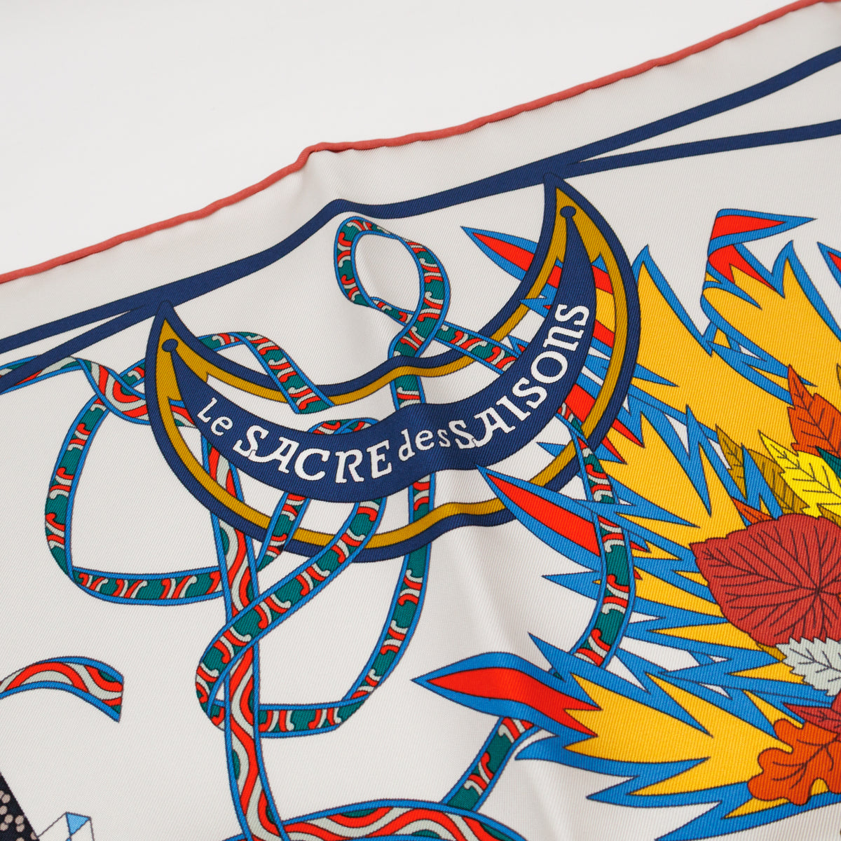 Silk Scarf 90 Le Sacre Des Saisons White