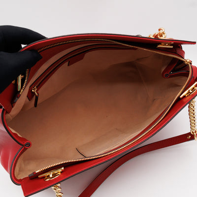 Signature Tote Bag Red Guccissima Leather