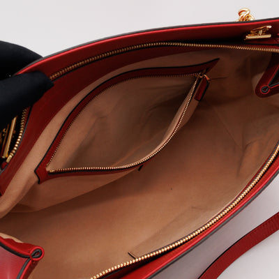 Signature Tote Bag Red Guccissima Leather