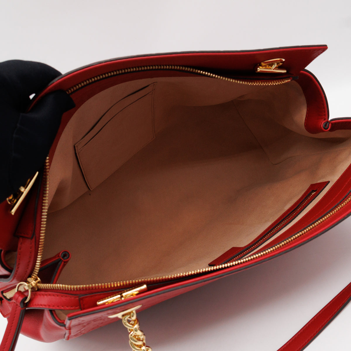 Signature Tote Bag Red Guccissima Leather