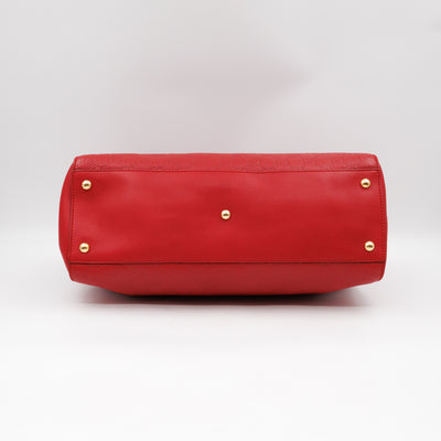 Signature Tote Bag Red Guccissima Leather