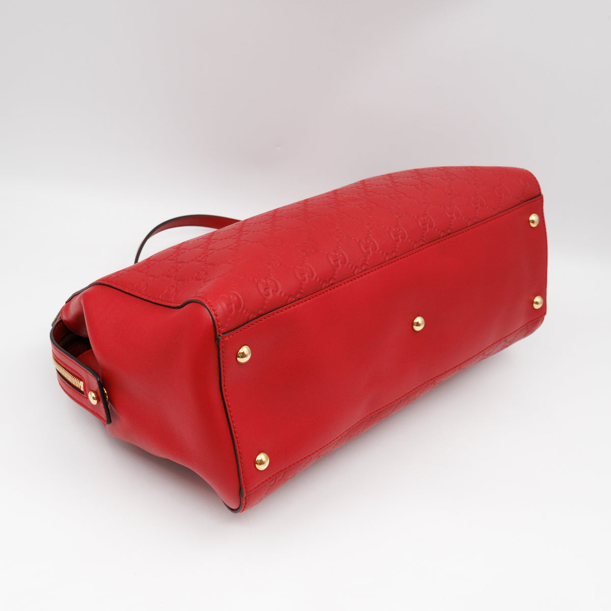 Signature Tote Bag Red Guccissima Leather