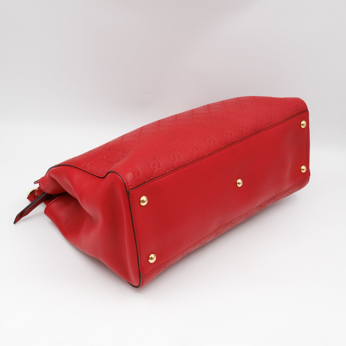 Signature Tote Bag Red Guccissima Leather