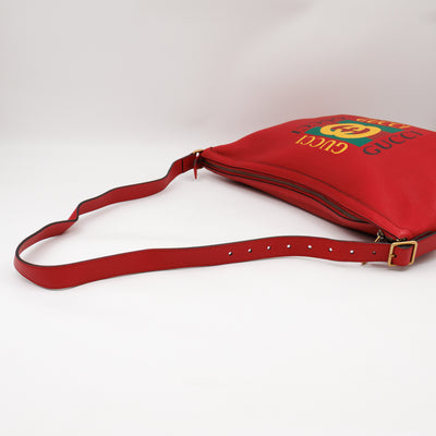 Half Moon Hobo Bag Red Leather