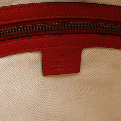 Half Moon Hobo Bag Red Leather