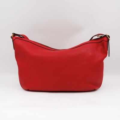 Half Moon Hobo Bag Red Leather