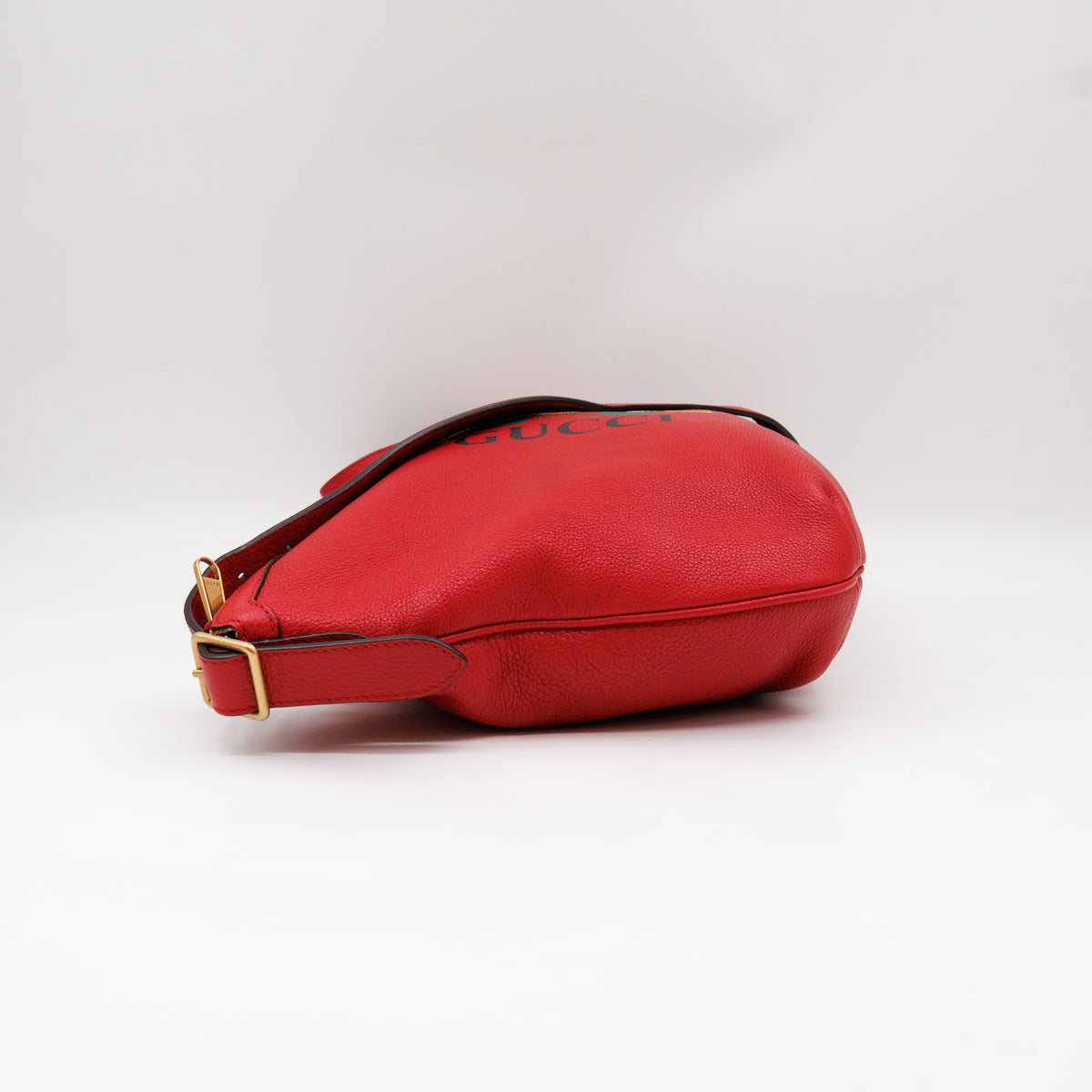 Half Moon Hobo Bag Red Leather