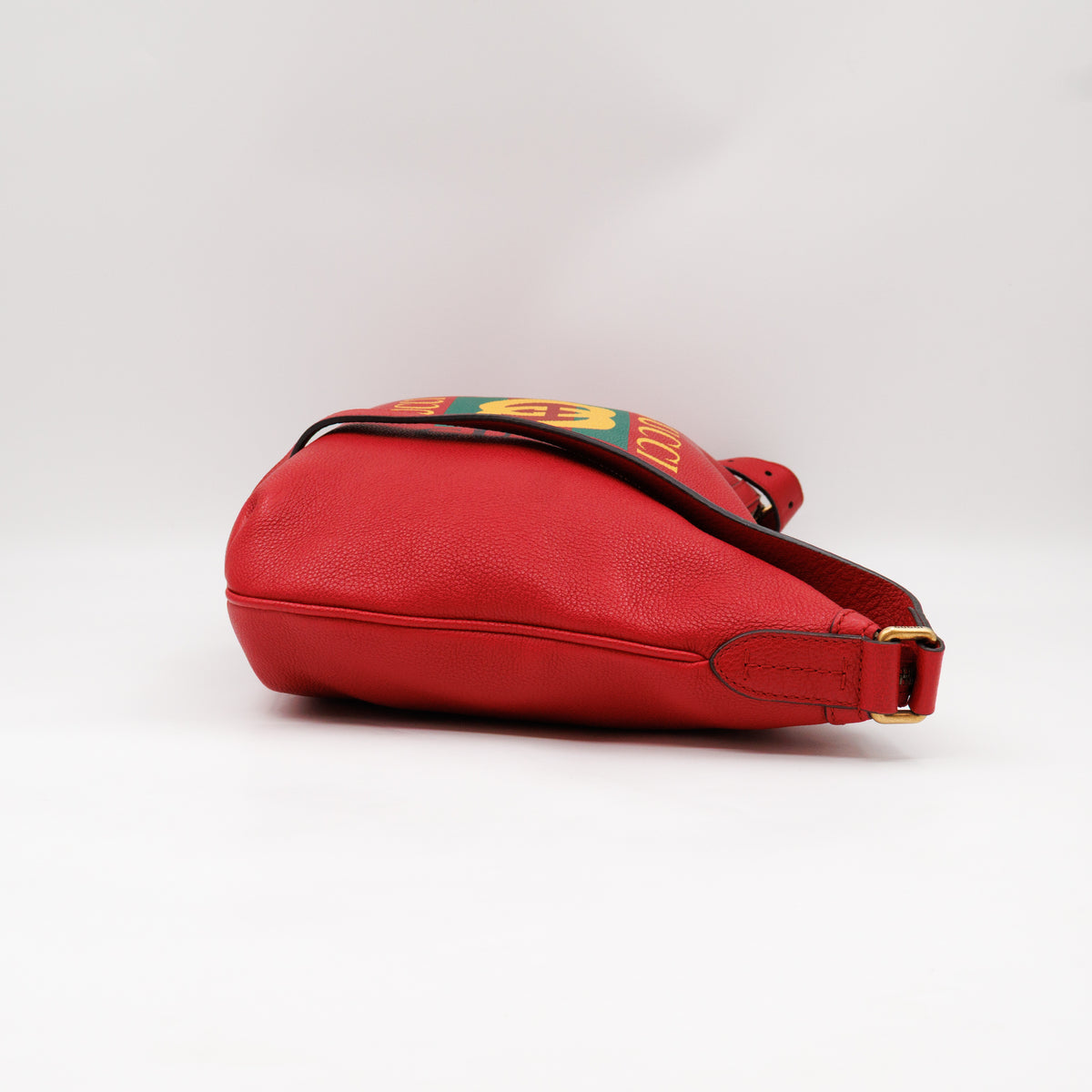 Half Moon Hobo Bag Red Leather