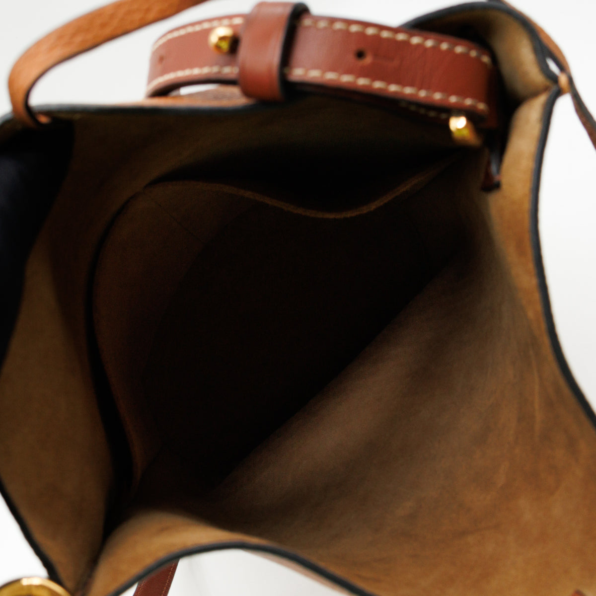 Gate Bucket Bag Caramel Calfskin Leather