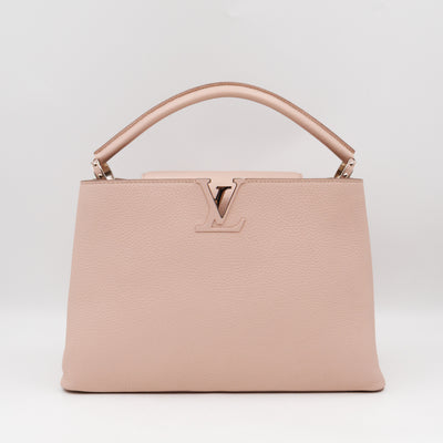 Capucines MM Beige Taurillon Leather
