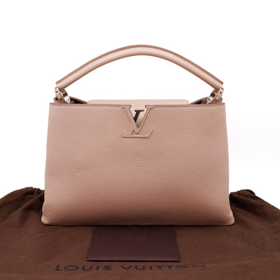 Capucines MM Beige Taurillon Leather