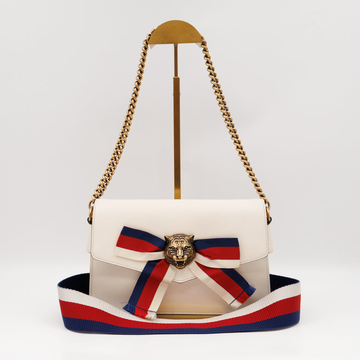 Broadway Sylvie Web Animalier Tiger Head White Leather