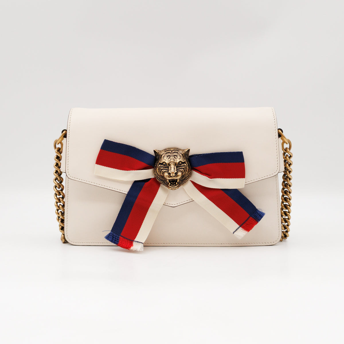 Broadway Sylvie Web Animalier Tiger Head White Leather