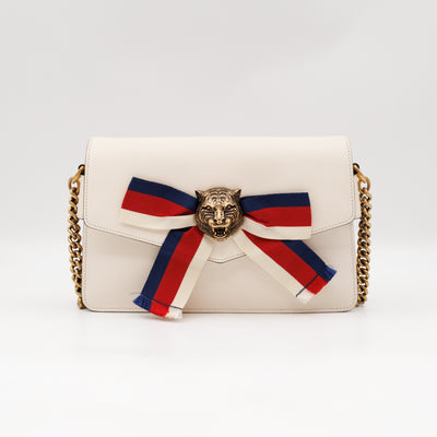Broadway Sylvie Web Animalier Tiger Head White Leather
