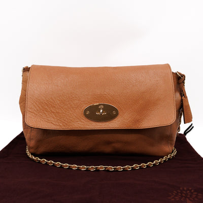 Lily Large Brown Calfskin Leather Gold