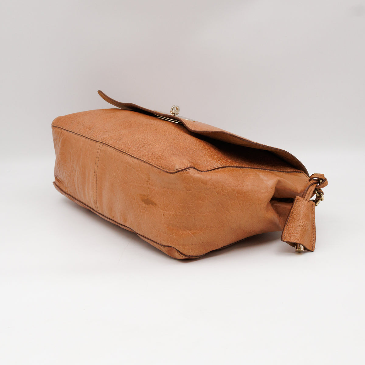 Lily Large Brown Calfskin Leather Gold