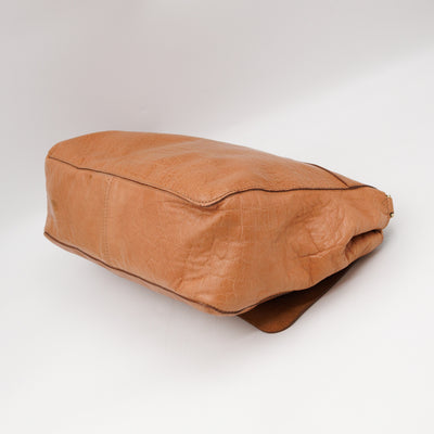 Lily Large Brown Calfskin Leather Gold