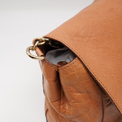 Lily Large Brown Calfskin Leather Gold