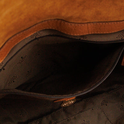 Lily Large Brown Calfskin Leather Gold