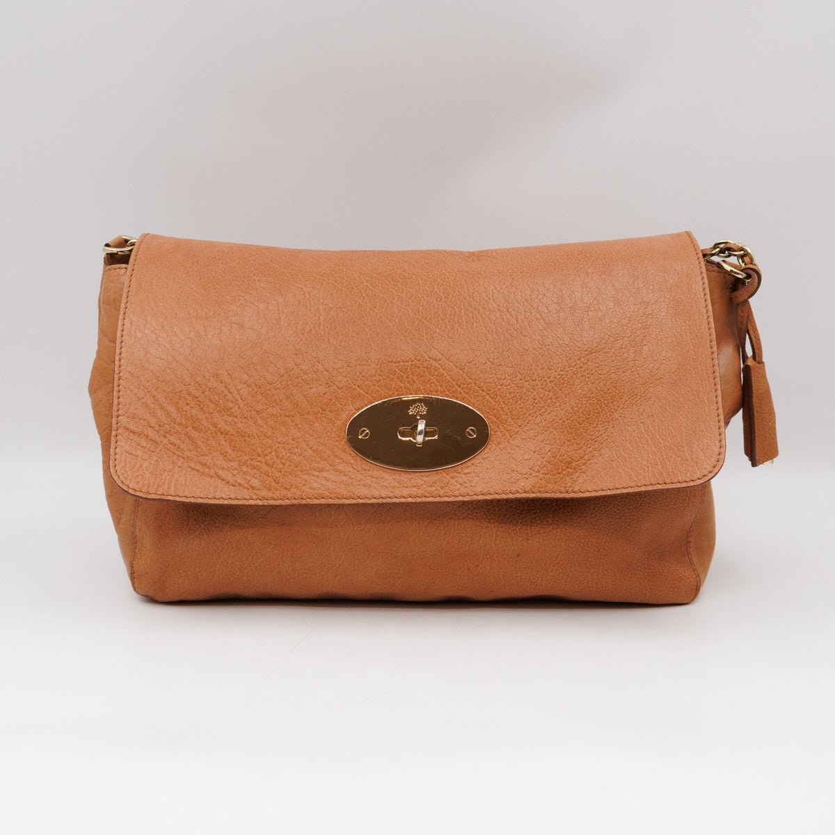 Lily Large Brown Calfskin Leather Gold