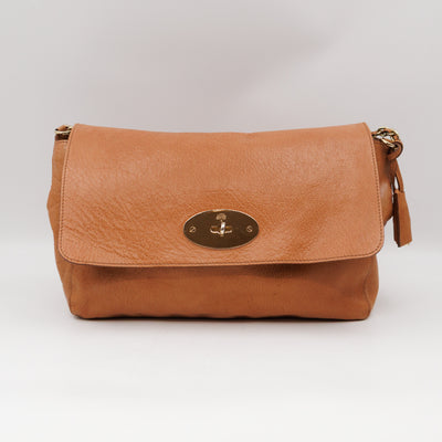 Lily Large Brown Calfskin Leather Gold