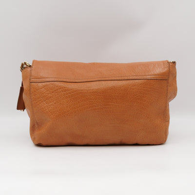 Lily Large Brown Calfskin Leather Gold