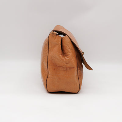 Lily Large Brown Calfskin Leather Gold