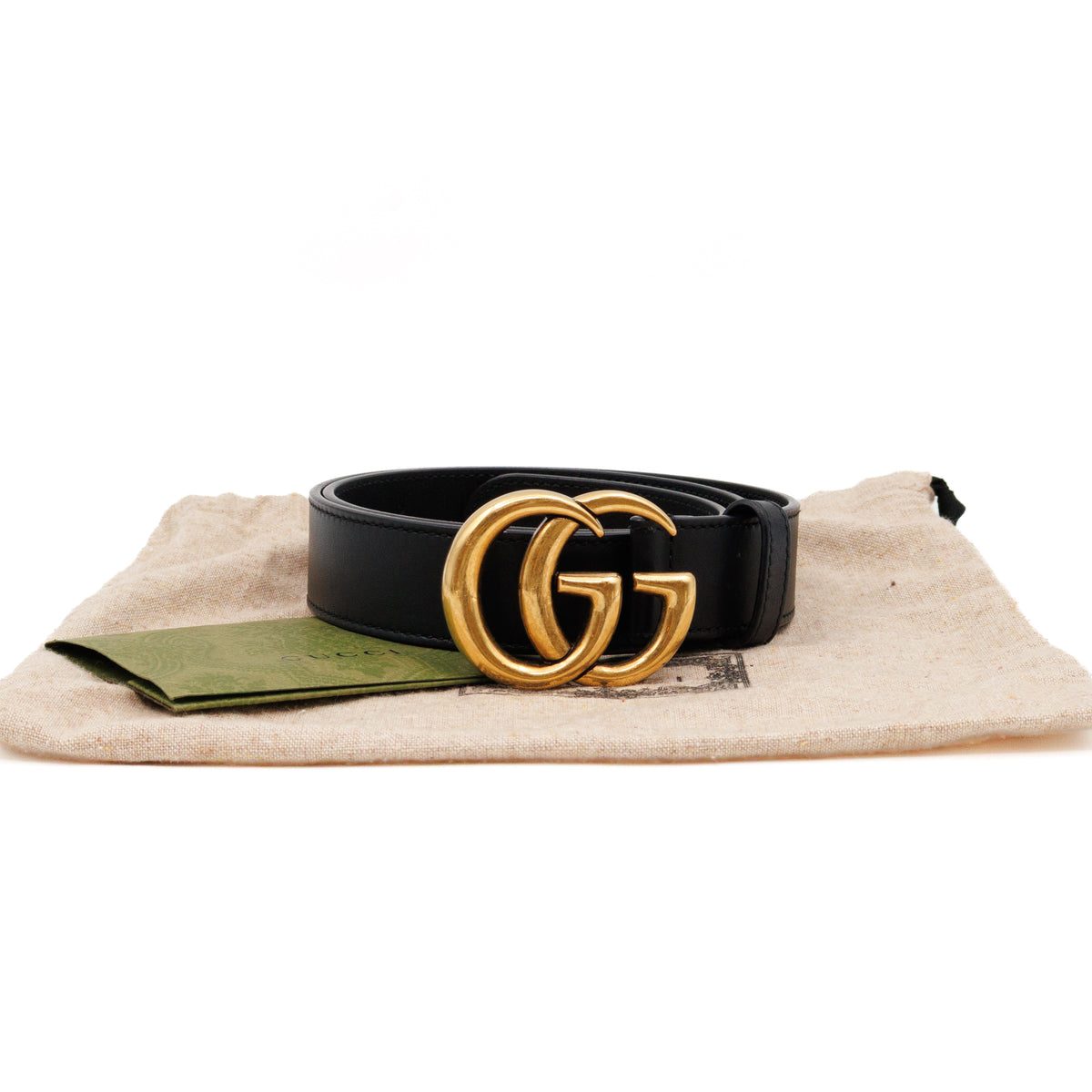 GG Marmont Belt Black Leather 80 cm