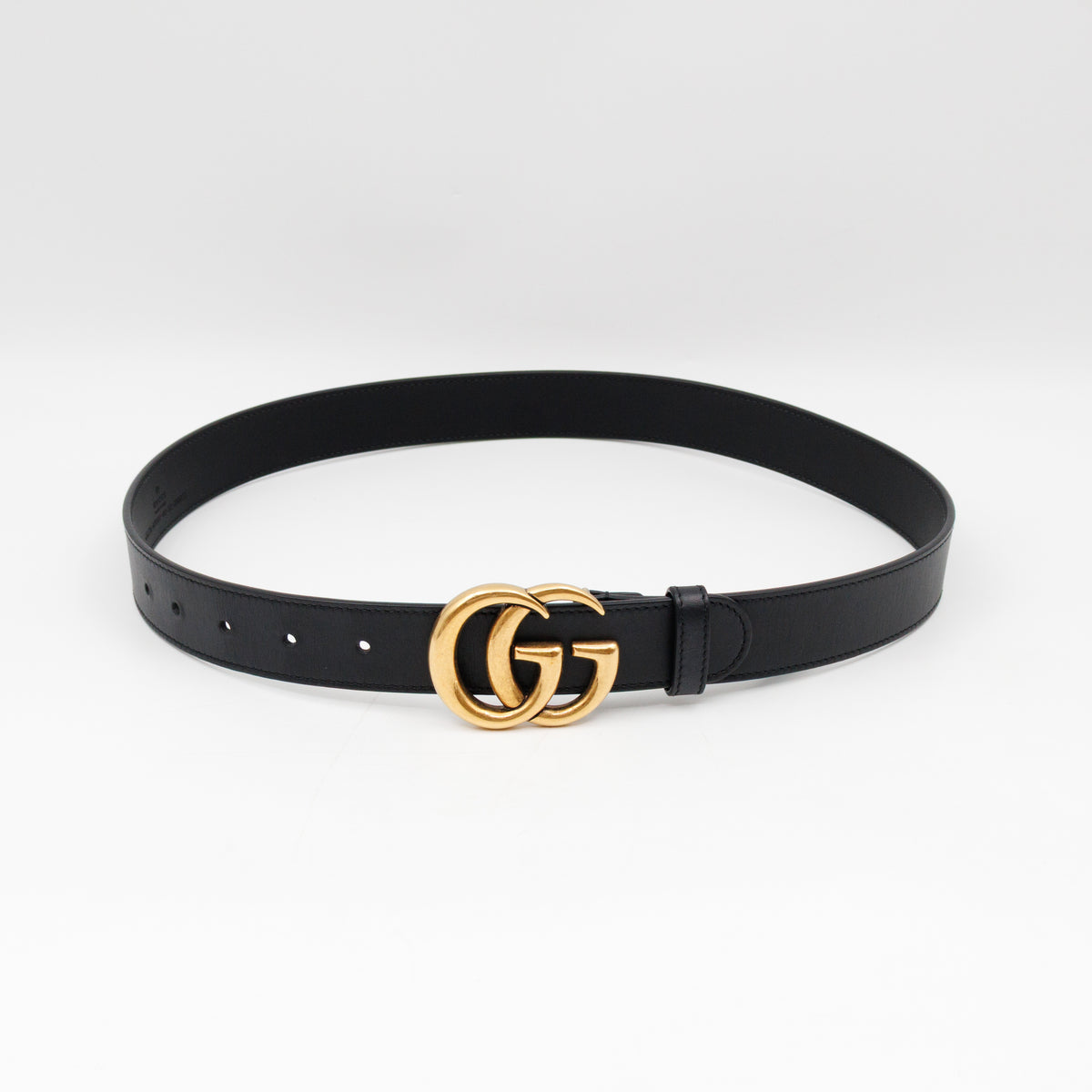 GG Marmont Belt Black Leather 80 cm