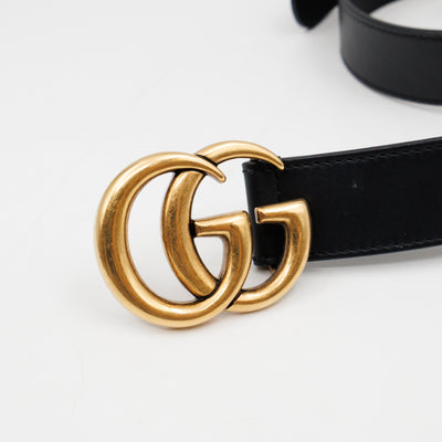 GG Marmont Belt Black Leather 80 cm