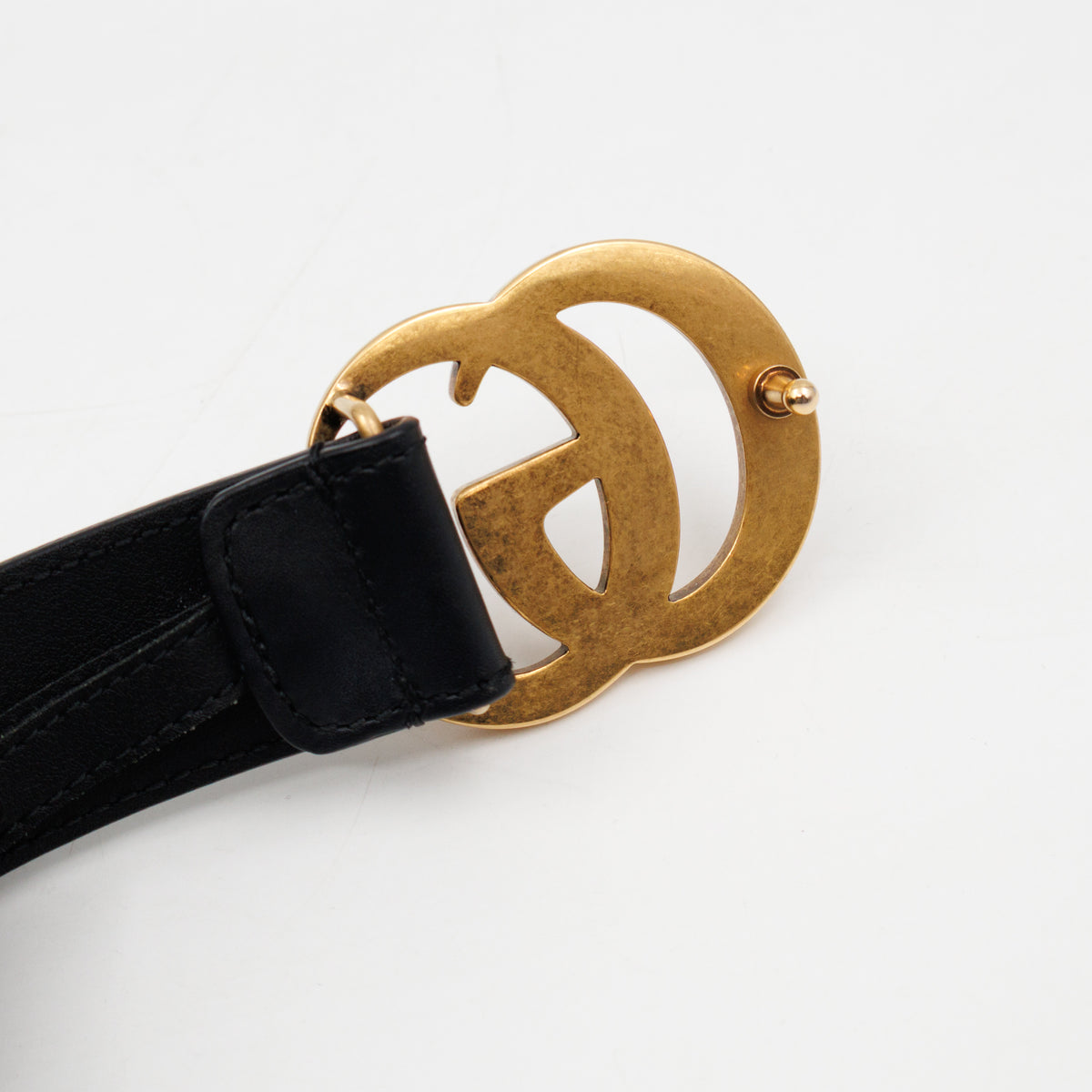 GG Marmont Belt Black Leather 80 cm