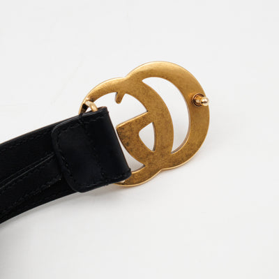 GG Marmont Belt Black Leather 80 cm