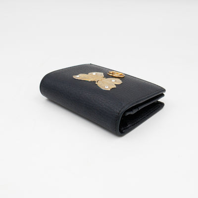 Butterfly Bifold Wallet Black Leather