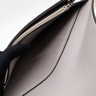 Tri-Color Diamond Clutch Ostrich Leather & Suede