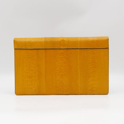 Tri-Color Diamond Clutch Ostrich Leather & Suede